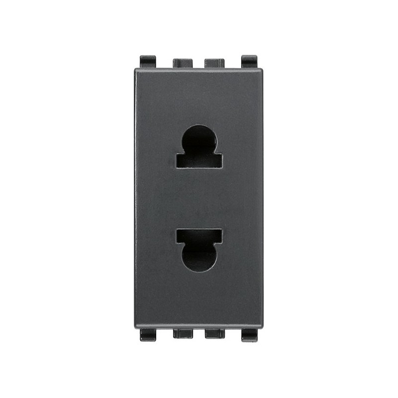 Presa SICURY 2P 16 A 250 V~ Vimar Eikon standard euroamericano ø 4,8 mm, grigio