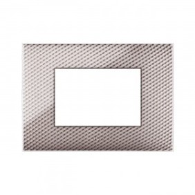 Placca Ave Young Sistema 44 colore Carbon Chiaro 3D 3 Moduli 44PJ03CBC/3D