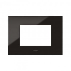 Placca Ave Young Sistema 44 colore Nero assoluto 3 Moduli 44PJ03NAL