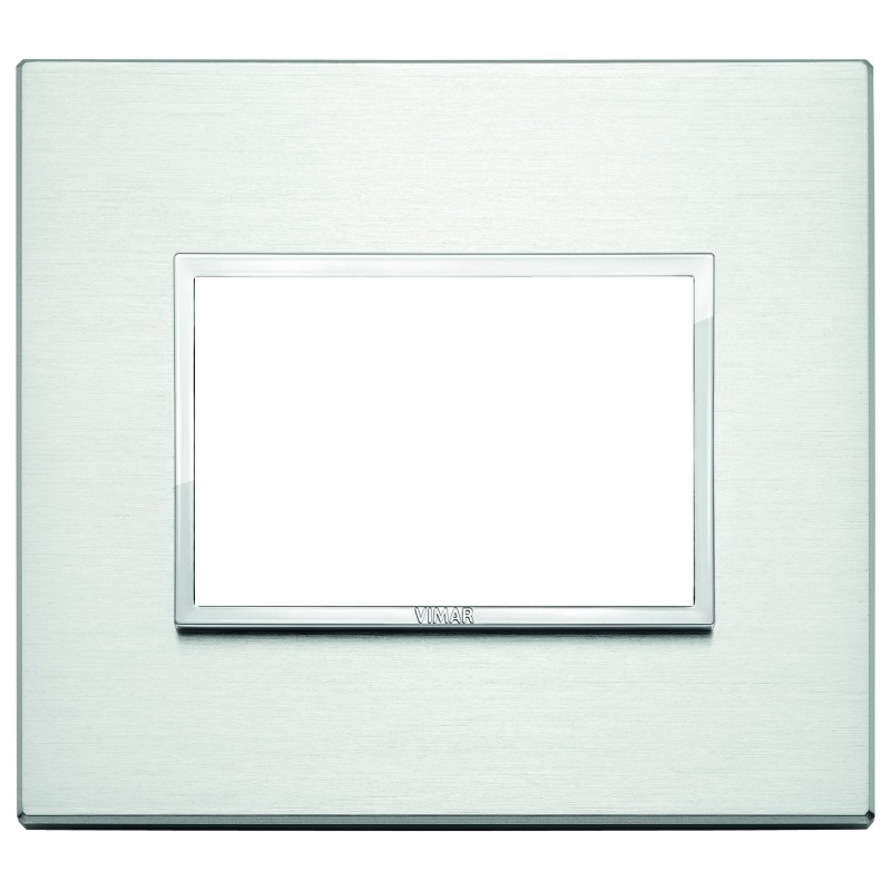Placca Vimar Eikon Evo Alluminio brillante 3 moduli - codice 21653.01