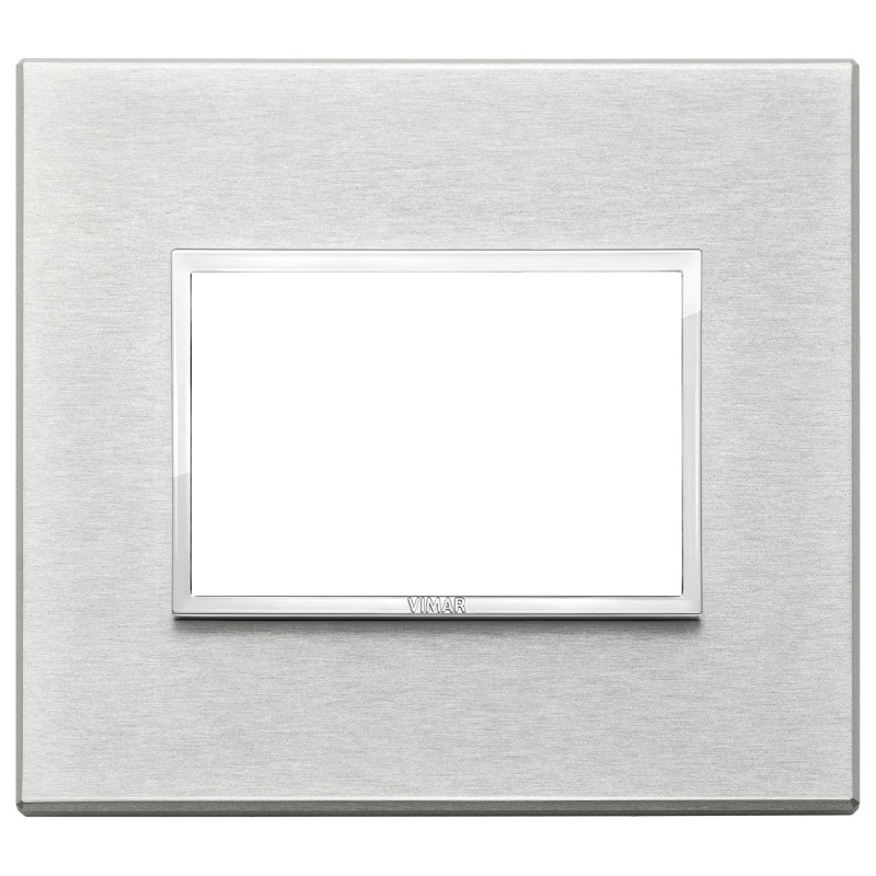 Placca Vimar Eikon Evo Alluminio Grigio Next  3 moduli codice 21653.02