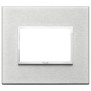 Placca Vimar Eikon Evo Alluminio Grigio Next  3 moduli codice 21653.02