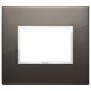 Placca Vimar Eikon Evo Alluminio Nero Zaffiro  3 moduli 21653.06