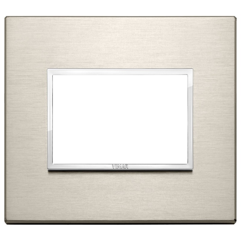 Placca Vimar Eikon Evo Alluminio Bronzo Chiaro 3 moduli codice 21653.04