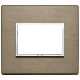 Placca Vimar Eikon Evo Alluminio Bronzo Scuro  3 moduli codice 21653.05