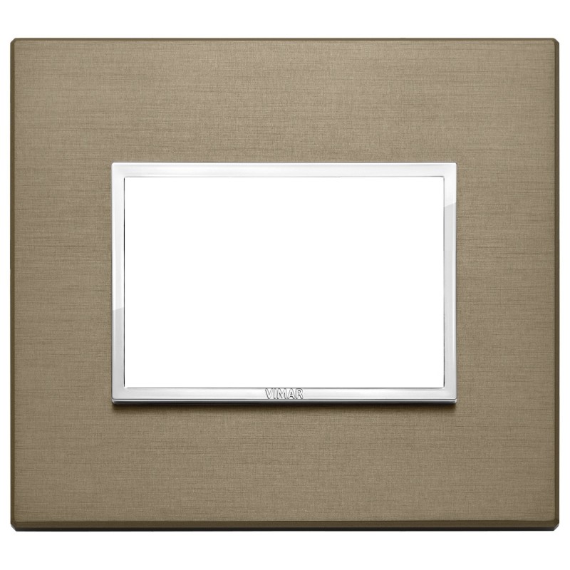 Placca Vimar Eikon Evo Alluminio Bronzo Scuro  3 moduli codice 21653.05
