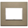 Placca Vimar Eikon Evo Alluminio Bronzo Scuro  3 moduli codice 21653.05