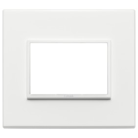 Placca Vimar Eikon Evo Alluminio Bianco totale  3 moduli 21653.17
