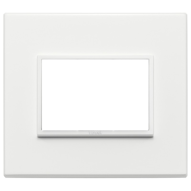 Placca Vimar Eikon Evo Alluminio Bianco totale  3 moduli 21653.17