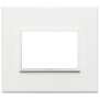 Placca Vimar Eikon Evo Alluminio Bianco totale  3 moduli 21653.17