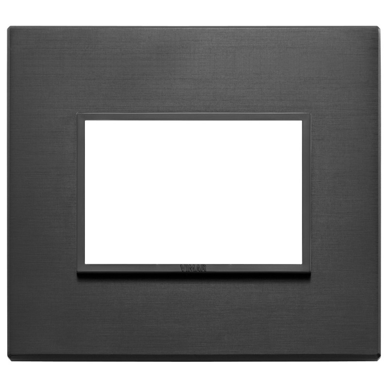 Placca Vimar Eikon Evo Alluminio Nero totale  3 moduli 21653.18