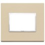 Placca Vimar Eikon Evo Pelle Crema  3 moduli 21653.21