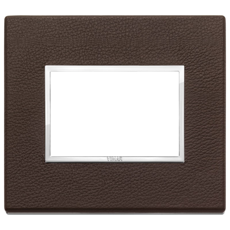 Placca Vimar Eikon Evo Pelle Tabacco 3 moduli codice 21653.22