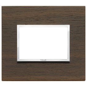 Placca Vimar Eikon Evo Legno Wengè  3 moduli codice 21653.33