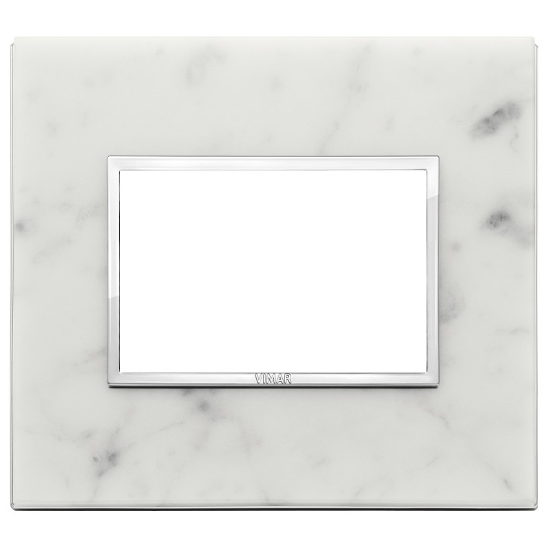 Placca Vimar Eikon Evo Pietra Bianco di Carrara 3 moduli 21653.51