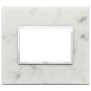 Placca Vimar Eikon Evo Pietra Bianco di Carrara 3 moduli 21653.51
