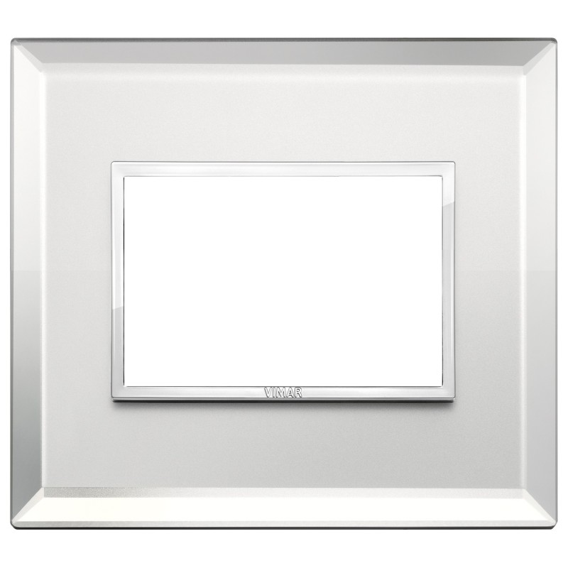 Placca Vimar Eikon Evo Cristallo Argento Ghiaccio 3 moduli 21653.72