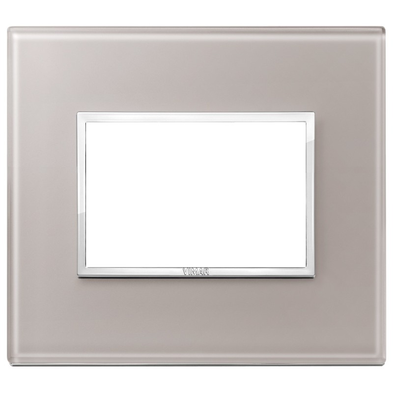 Placca Vimar Eikon Evo Cristallo Grigio Perla 3 moduli codice 21653.73