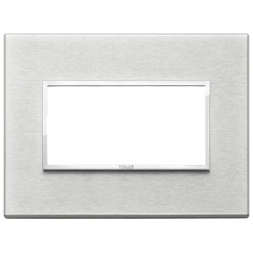 Placca Vimar Eikon Evo Alluminio Grigio Next  4 moduli codice 21654.02