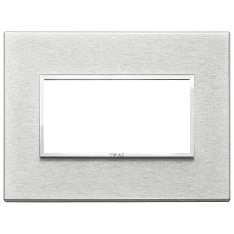 Placca Vimar Eikon Evo Alluminio Grigio Next  4 moduli codice 21654.02