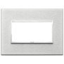 Placca Vimar Eikon Evo Alluminio Grigio Next  4 moduli codice 21654.02