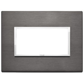 Placca Vimar Eikon Evo Alluminio Grigio lava  4 moduli codice 21654.03