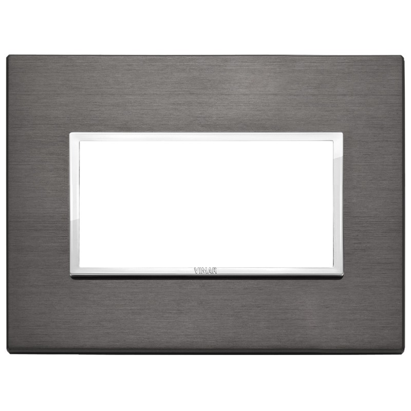 Placca Vimar Eikon Evo Alluminio Grigio lava  4 moduli codice 21654.03