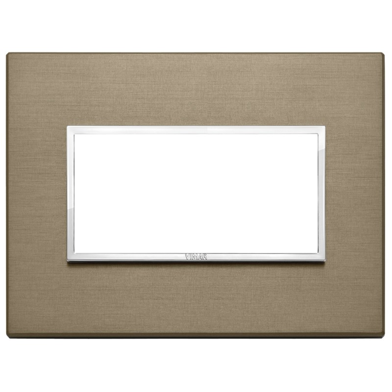 Placca Vimar Eikon Evo Alluminio Bronzo Scuro  4 moduli 21654.05