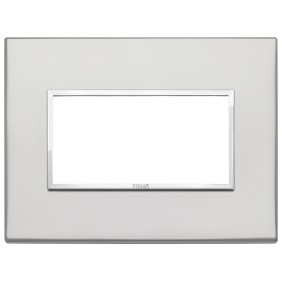 Placca Vimar Eikon Evo Alluminio Argento 4 moduli codice 21654.07