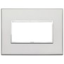 Placca Vimar Eikon Evo Alluminio Argento 4 moduli codice 21654.07