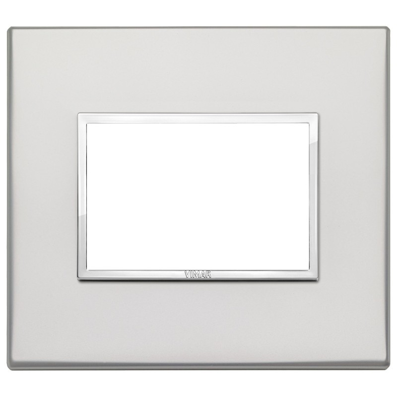 Placca Vimar Eikon Evo Alluminio Argento 3 moduli codice 21653.07.01