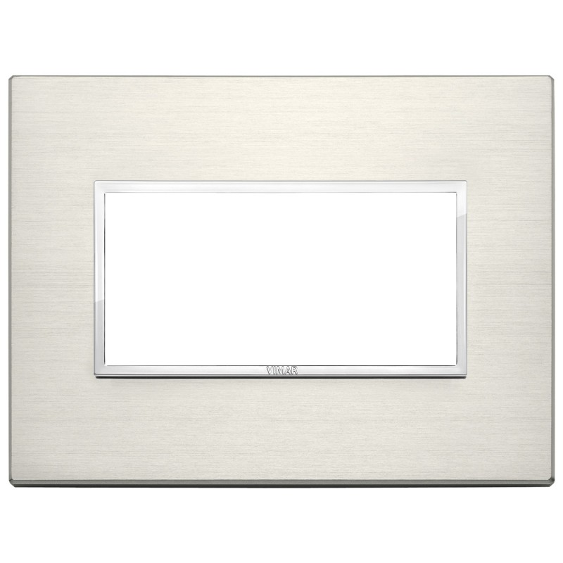 Placca Vimar Eikon Evo Alluminio Titanio 4 moduli codice 21654.08