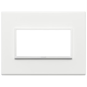 Placca Vimar Eikon Evo Alluminio Bianco totale  4 moduli 21654.17