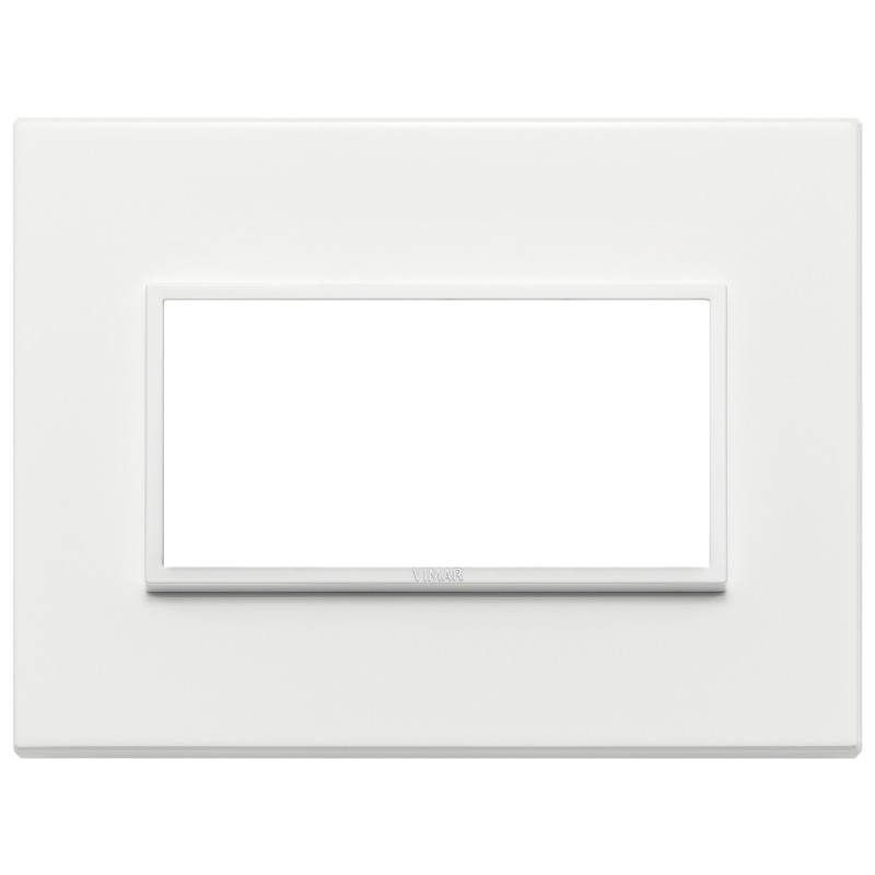Placca Vimar Eikon Evo Alluminio Bianco totale  4 moduli 21654.17