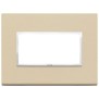 Placca Vimar Eikon Evo Pelle Crema  4 moduli codice articolo 21654.21