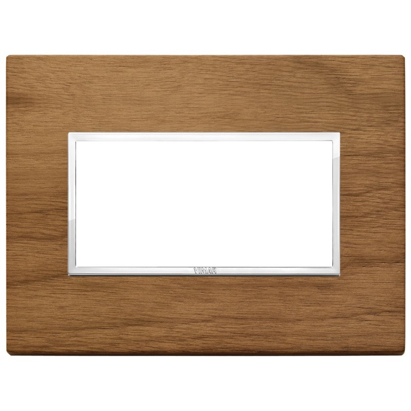 Placca Vimar Eikon Evo Legno Noce Italiano  4 moduli codice 21654.31