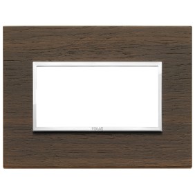 Placca Vimar Eikon Evo Legno Wengè  4 moduli codice articolo 21654.33
