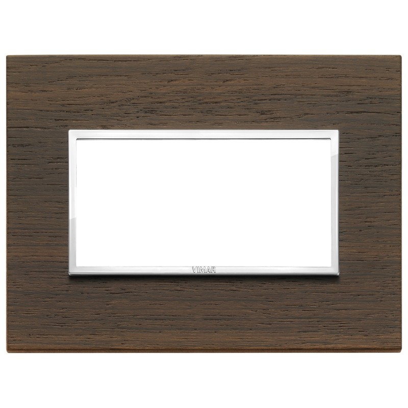 Placca Vimar Eikon Evo Legno Wengè  4 moduli codice articolo 21654.33