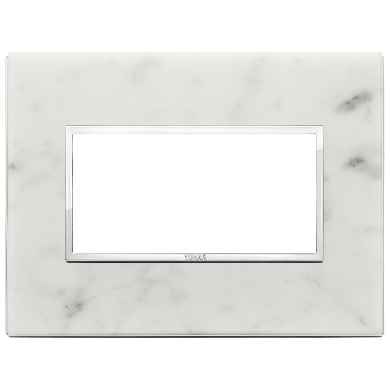 Placca Vimar Eikon Evo Pietra Bianco di Carrara 4 moduli 21654.51