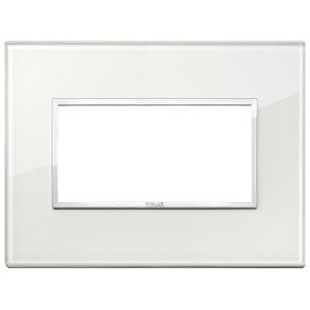 Placca Vimar Eikon Evo Cristallo Bianco Diamante 4 moduli 21654.70