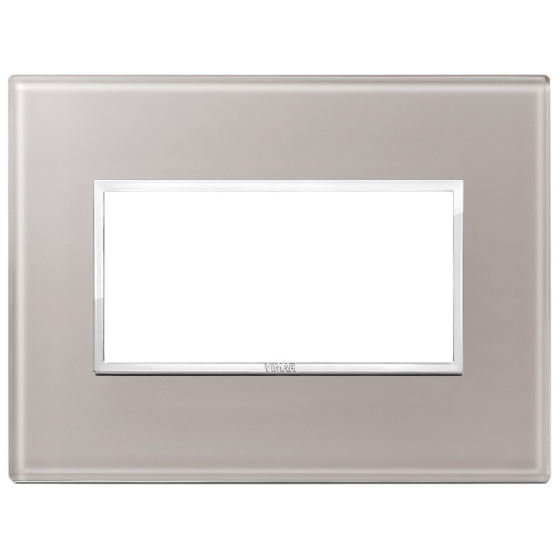 Placca Vimar Eikon Evo Cristallo Grigio Perla 4 moduli 21654.73