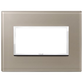 Placca Vimar Eikon Evo Cristallo Opale Bruno 4 moduli 21654.74