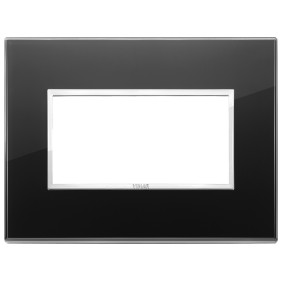 Placca Vimar Eikon Evo Cristallo Nero Diamante 4 moduli 21654.76