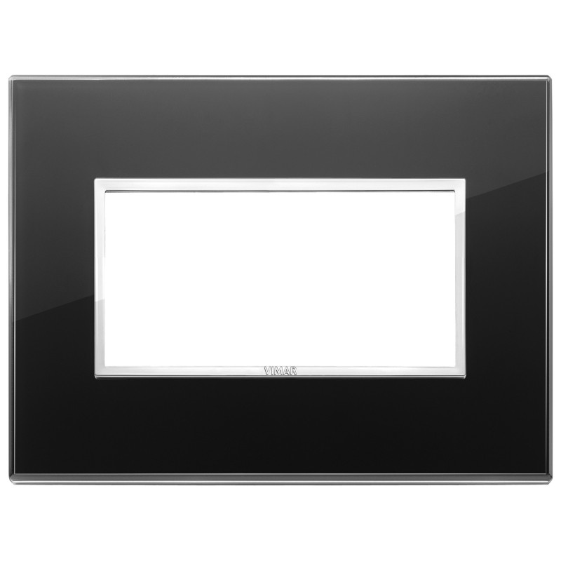 Placca Vimar Eikon Evo Cristallo Nero Diamante 4 moduli 21654.76