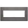 Placca Vimar Eikon Evo Alluminio Grigio lava  7 moduli codice 21657.03