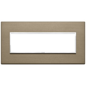 Placca Vimar Eikon Evo Alluminio Bronzo Scuro  7 moduli 21657.05