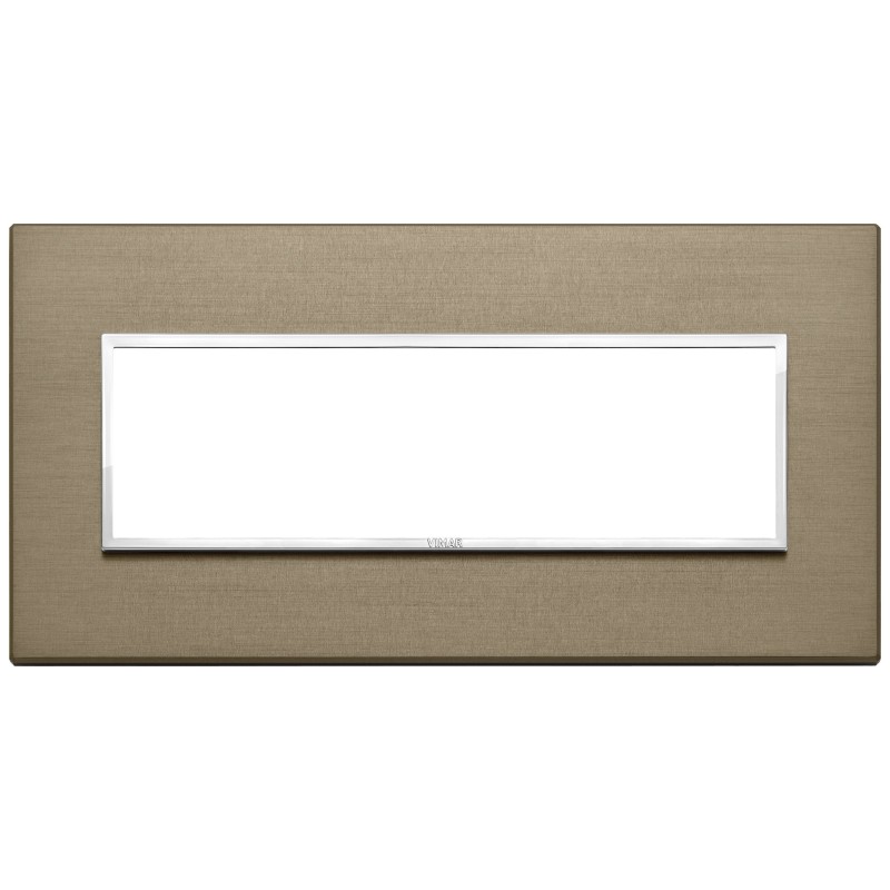 Placca Vimar Eikon Evo Alluminio Bronzo Scuro  7 moduli 21657.05