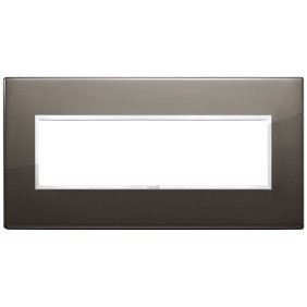 Placca Vimar Eikon Evo Alluminio Nero Zaffiro  7 moduli 21657.06
