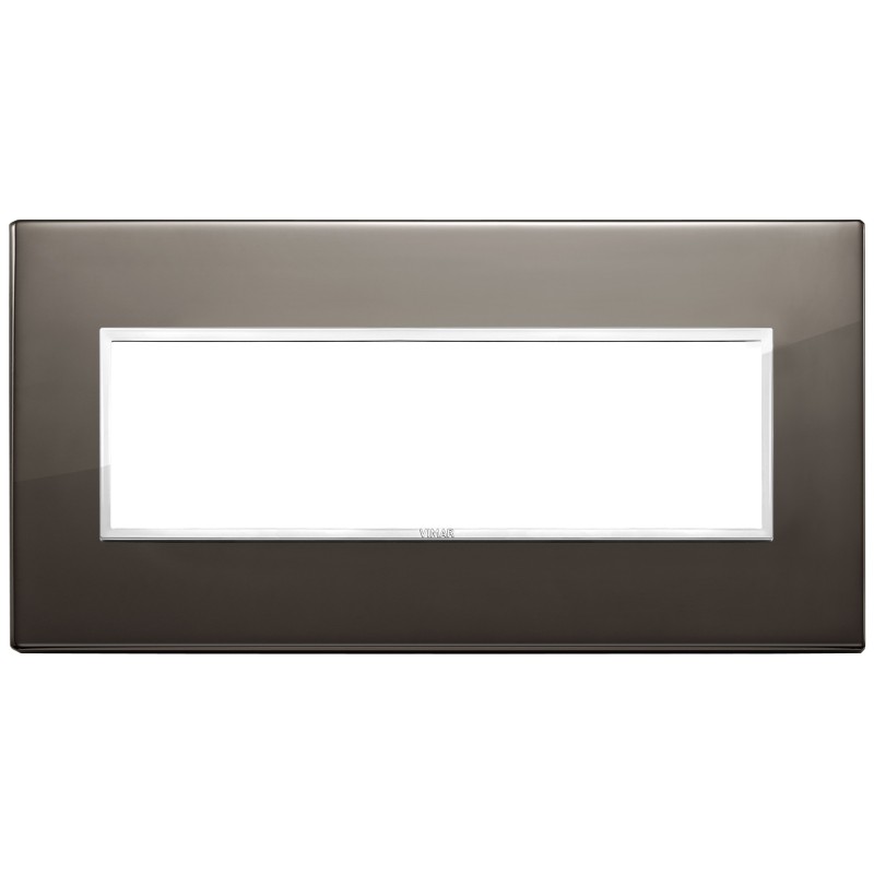 Placca Vimar Eikon Evo Alluminio Nero Zaffiro  7 moduli 21657.06