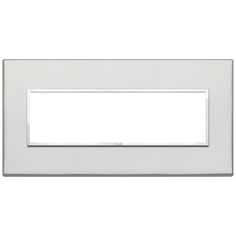 Placca Vimar Eikon Evo Alluminio Argento 7 moduli codice 21657.07
